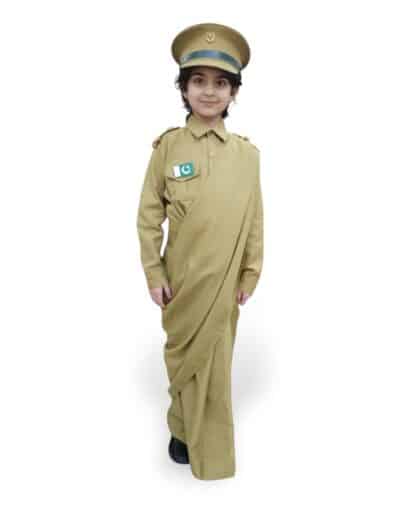 khaki army saree